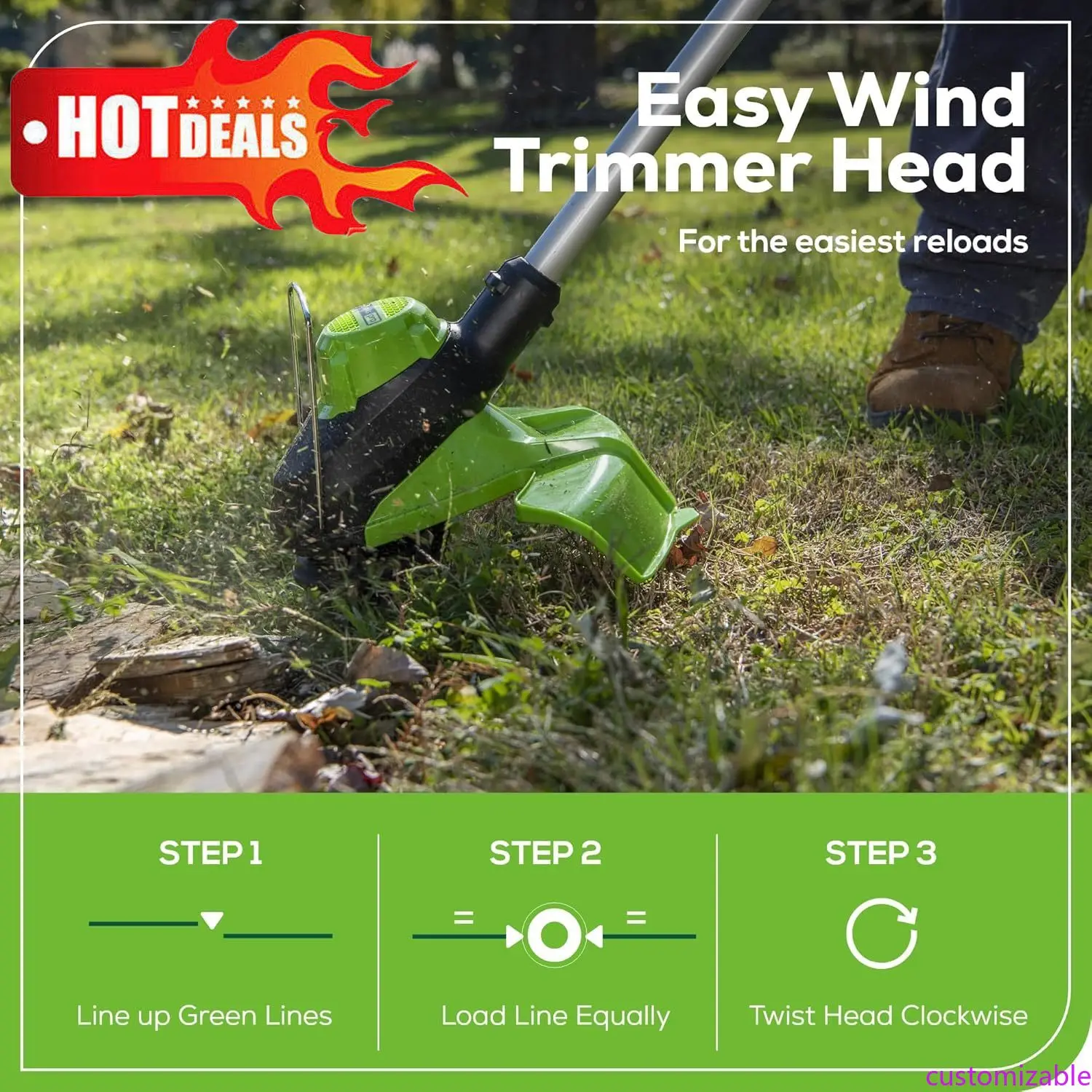 

Customizable 60V 13" Cordless String Trimmer & Leaf Blower Combo Kit, 4.0 Ah Battery And Charger Included