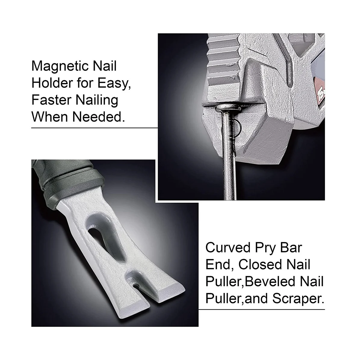 Outdoor Multifunctional Hammer Nail Remover Crowbar Fire Rescue Tool Demolition Tool