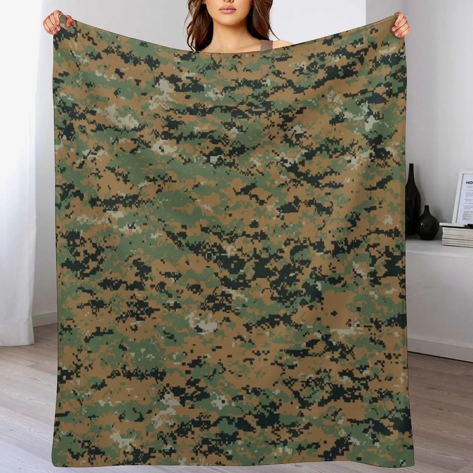 Marpat Camo Throw Blanket Ultra Soft Flannel Fleece Blanket for All Seasons