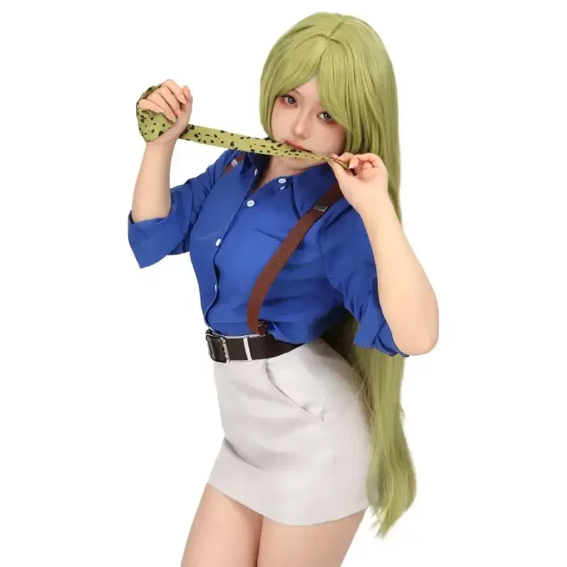 WENAM Nanami Kento Cosplay Costume Women's Shirt Slim Fit Skirt with Tie Suspender Glasses Nanami Kento Women JJK Costume view 4