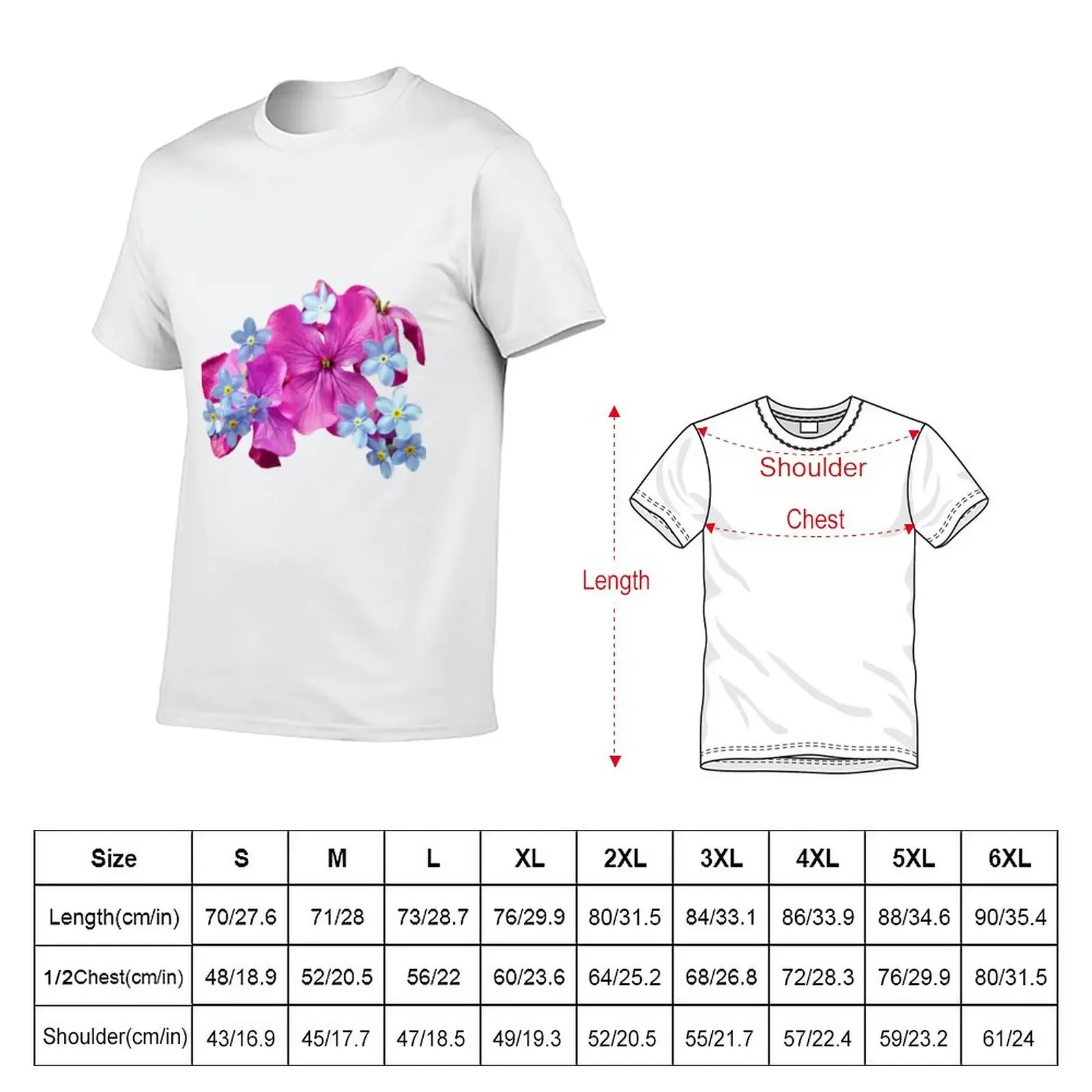 Purple And Blue Floral Designs T-Shirt new edition Aesthetic clothing mens t shirts casual stylish