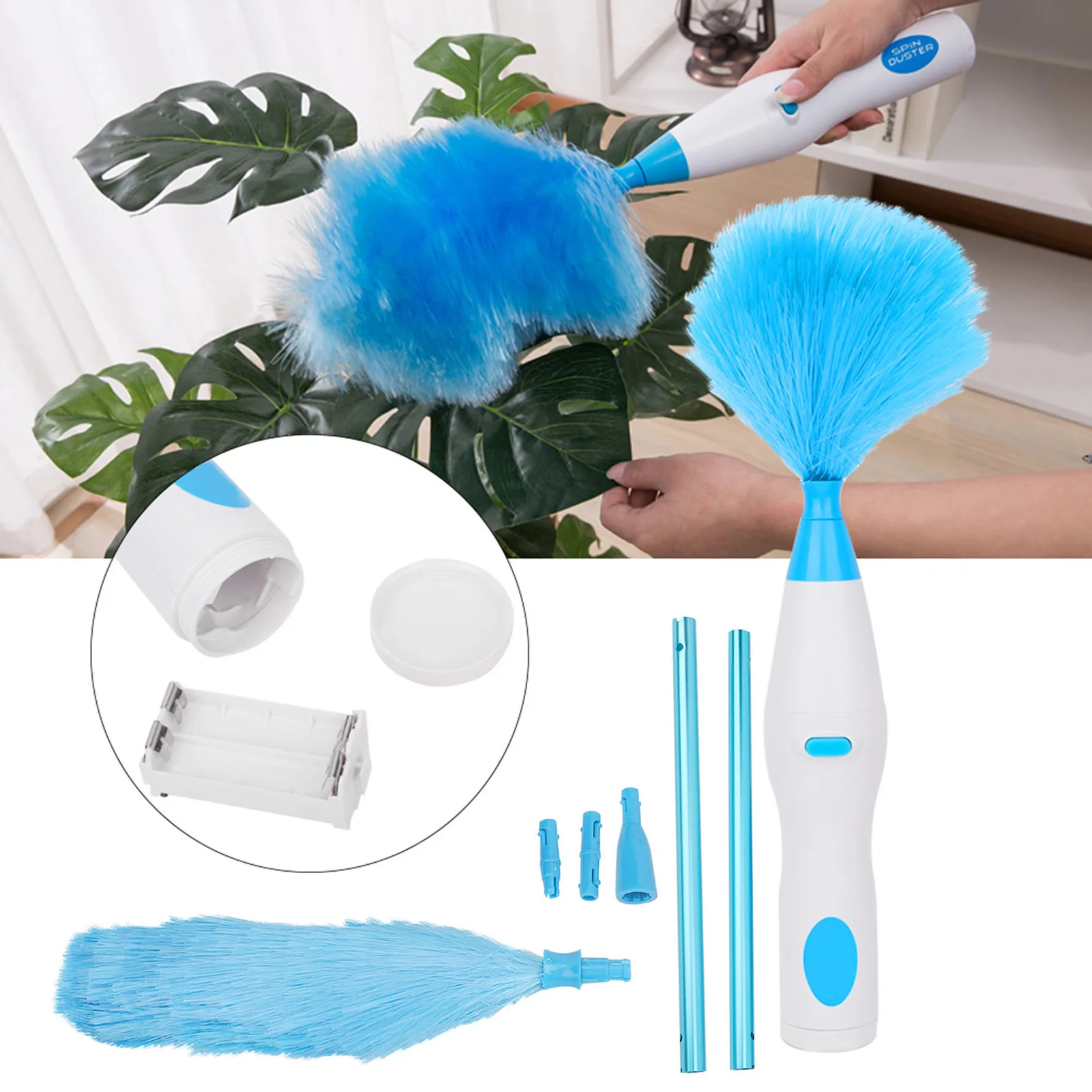 180° Bendable Electric  Duster Window Blinds Furniture Cleaning Tool Duster