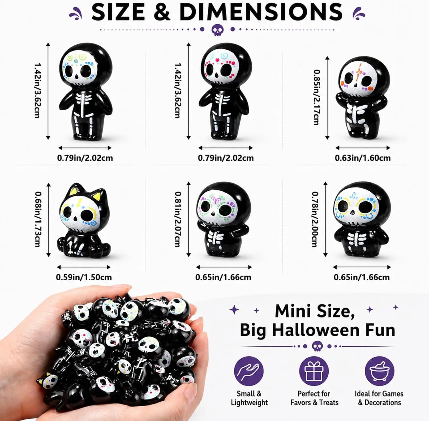 24pcs Halloween Mini Figurines Miniature Resin Ghost Toys Tiny Death Crafts for Halloween Party Favor Micro Fairy Garden Decor