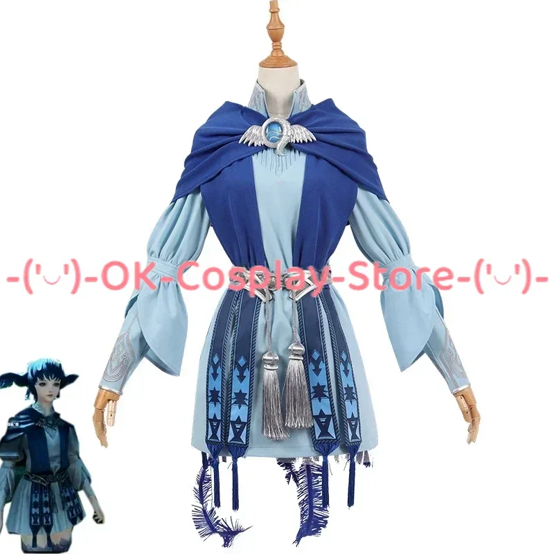 Game FF14 Meteion Cosplay Costumes Little Blue Bird Cosplay Outfits Fancy Suit Halloween Carnival Uniforms Custom Made