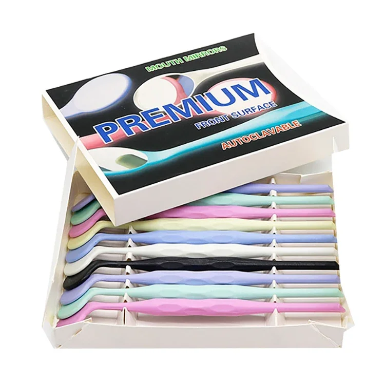 Colorfuls Disposables Double Sided Autoclavables Dentals Exams Mouth Mirrors Head Handle Instruments Tools Kit