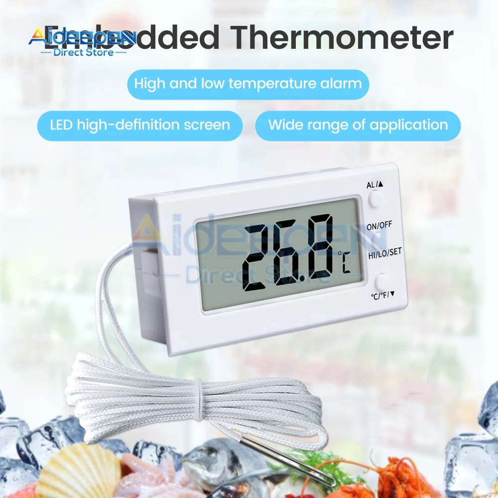 -50~300 ℃ Embedded Electronic Digital Thermometer Oven High-temperature Resistant Thermometer Temperature Sensor With Probe