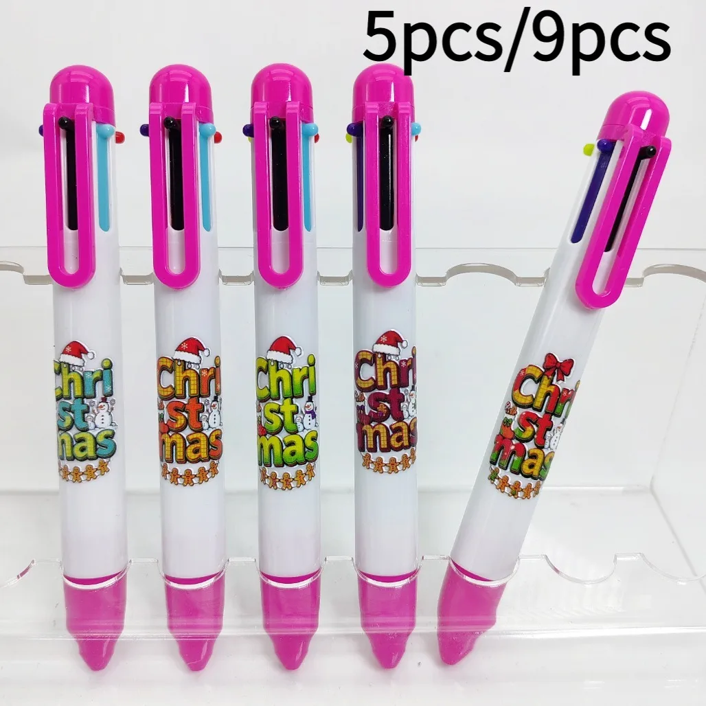 

5 шт./9 шт., креативная модная тематическая подарочная ручка с рождественскими элементами, студенческая ручка для письма, подпись, праздничный подарок, предпочтительный подарок