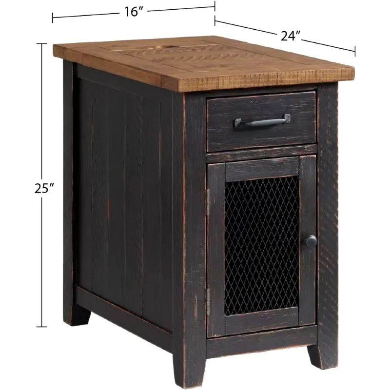 Tavolino rustico, nero antico e miele