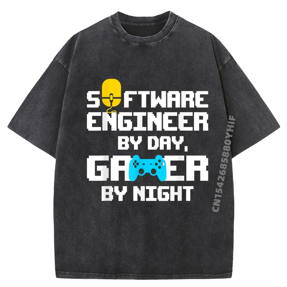 

Мужские футболки с принтом, программное обеспечение, компьютерный инженер, ботаник за днем, геймерская ночная футболка с рисунком, потертые футболки для отдыха для мужчин