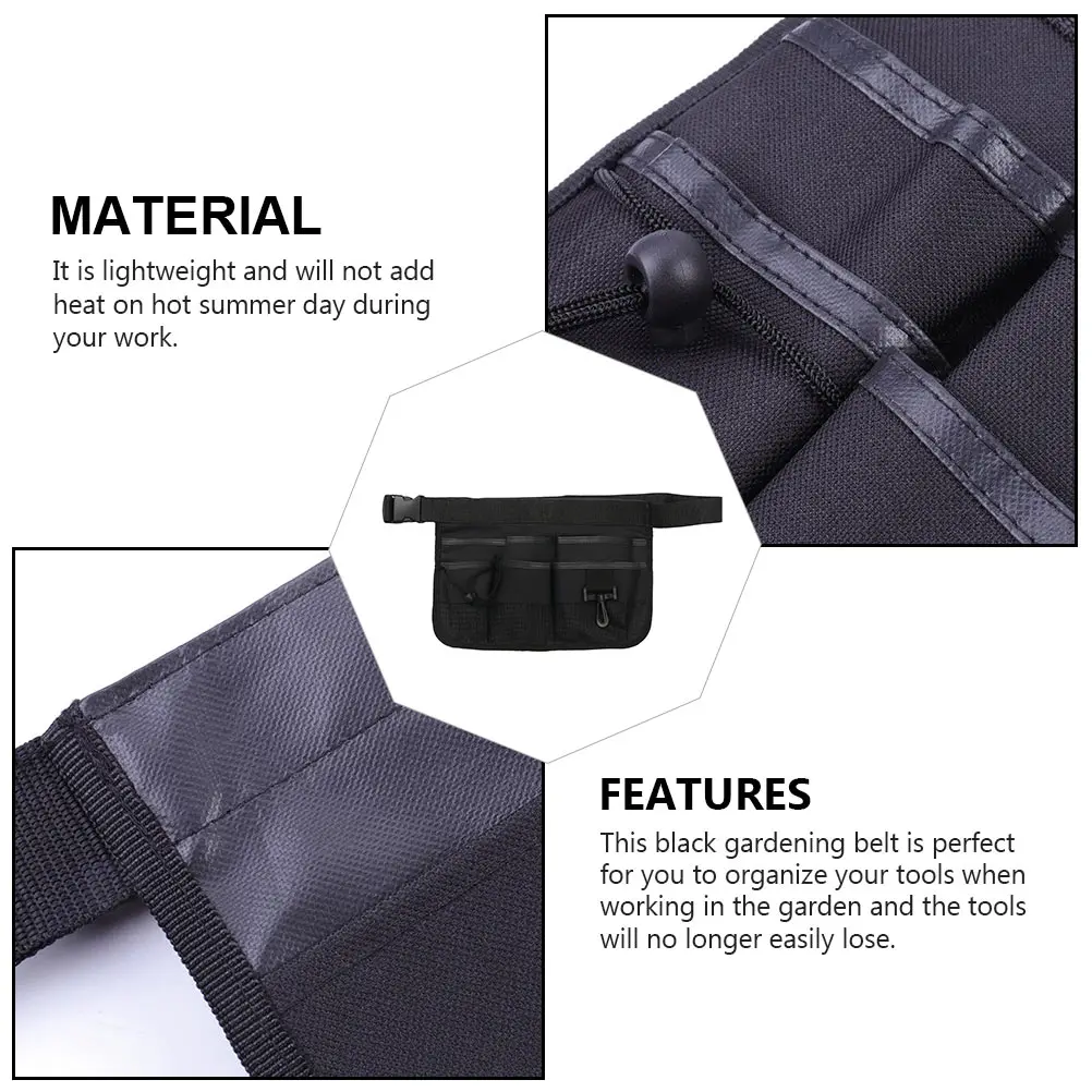 

Gardening Tools Belt Bag Women Pouch Waist Multi-pocket Organizer Heavy Duty Tool Apron Waterproof Outdoor Tote Black