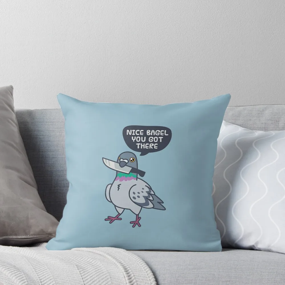 

Cute Pigeon With A Knife Throw Pillow sleeping pillows luxury decor Pillow Case Christmas pillow