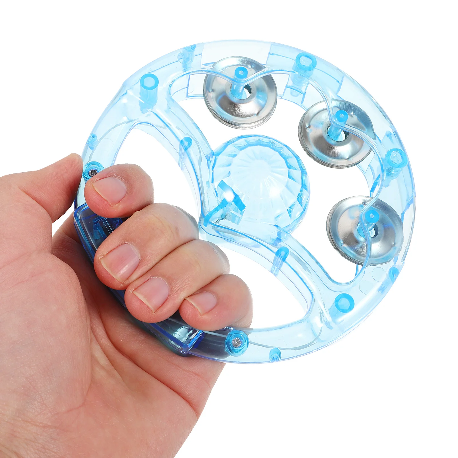 

2Pcs Flashing Handbell Luminous Tambourines for Ktv Party Performance Handheld Musical Instrument Light Up Tambourines