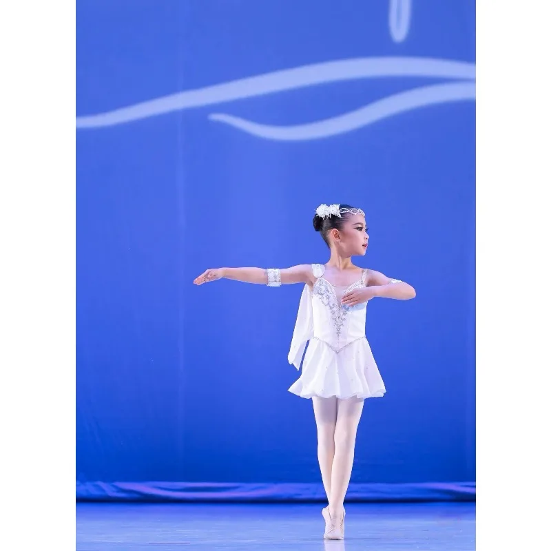 큐피드 발레 드레스, 할더 지코이드 아동 공연 드레스, 짧은 치마, 전문 맞춤형 대회 드레스