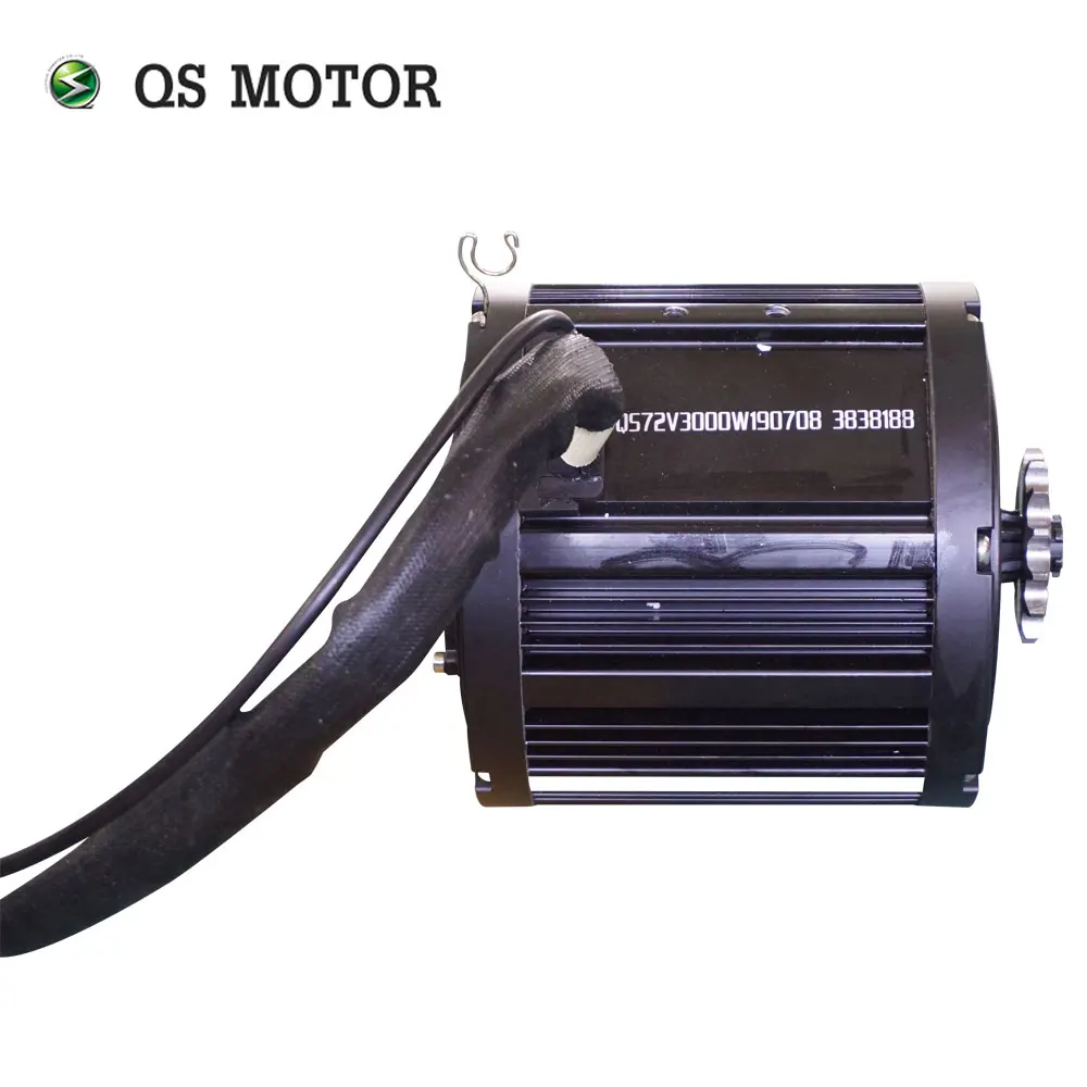 QS 3000W 138 72V 100KPH Mid Drive Motor Power 428 Chain Train Kits With EM150SP Controller