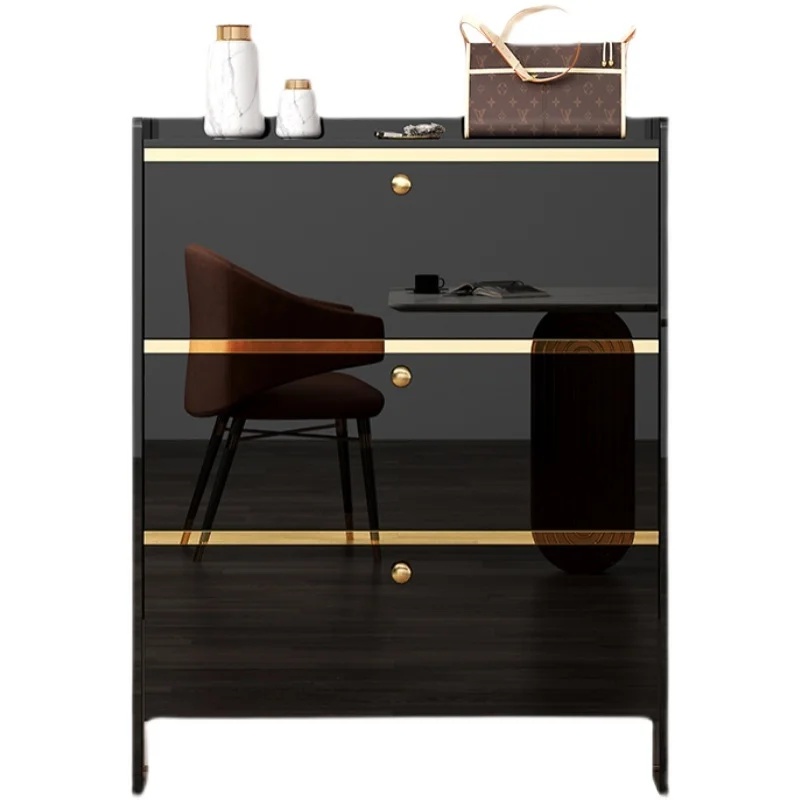 

Light luxury tipping bucket ultra-thin shoe cabinet household door small apartment storage space saving multi-function large