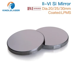 KINDLELASER Original II-VI Si Mirror Dia.20/25/30mm Thk.3mm 10.6um LPMS Coating for CO2 Laser Engraving Cutting Machine