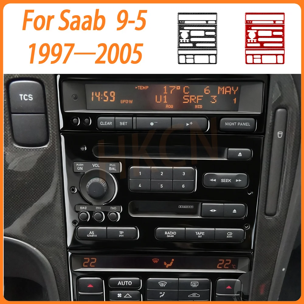 

Car Interior Accessories Center Console Control Set Panel Carbon Fiber Trim Sticker Compatible with Saab 9-5 1997—2005