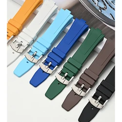 9mm Fluoro Rubber Strap for Citizen NJ0150 NJ0151 0155 0158 Convex Quick Release Men FKM Sport Waterproof Replace Watch Band