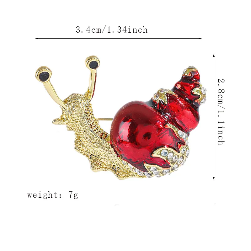 Oil Dripping Diamond Snail Brooch Personalized Fashion Women\'s Suit Jacket Animal Pin Decoration Festival Girl Brooch Gift