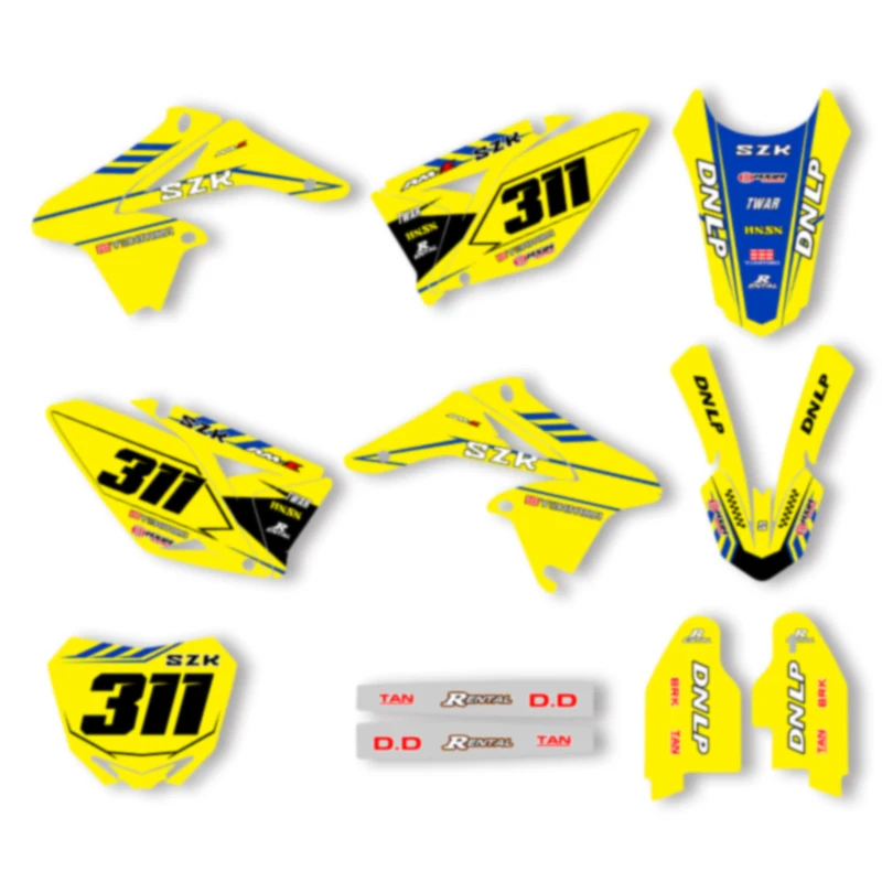 

DSMTECH Custom Motorcycle Graphics Background Decal for SUZUKI 2010 2011 2012 2013 2014-2018 RMZ250 Decals Stickers Kits 009