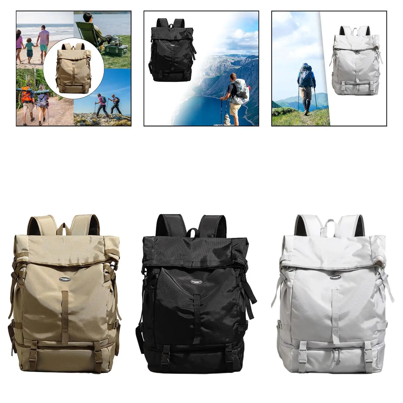 حقيبة ظهر للسفر مع أشرطة قابلة للتعديل، متعددة الاستخدامات، حقيبة ظهر كاجوال للتجول في عطلة نهاية الأسبوع والرحلات والمشي لمسافات طويلة #4