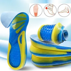 Plantillas ortopédicas de Gel de silicona, talón de panal, absorción de impacto, plantillas suaves cómodas para correr, alivia el dolor de pies