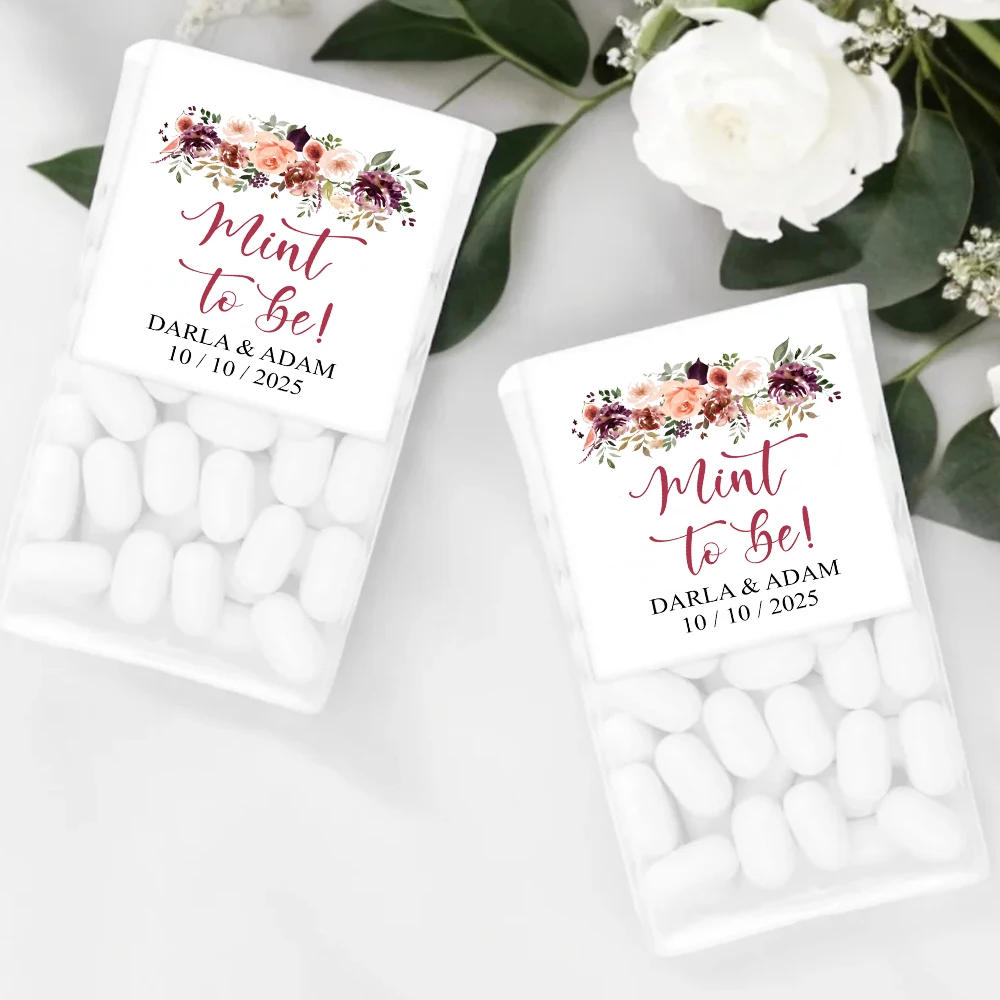 

42/98pcs Personalized Mint to Be Sticker, Custom Sticker Labels for Wedding Mint Label Baptism Sticker MINTS NOT INCLUDED!