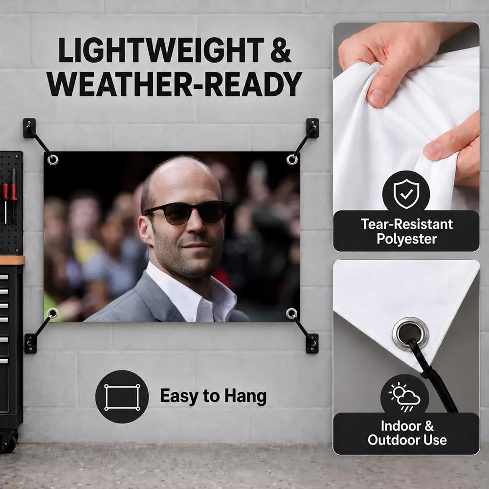Funny Actor J-Jason Statham Flags Bedroom House Living Room Dorm Outdoor Party Wall Hanging Background Banner Decor