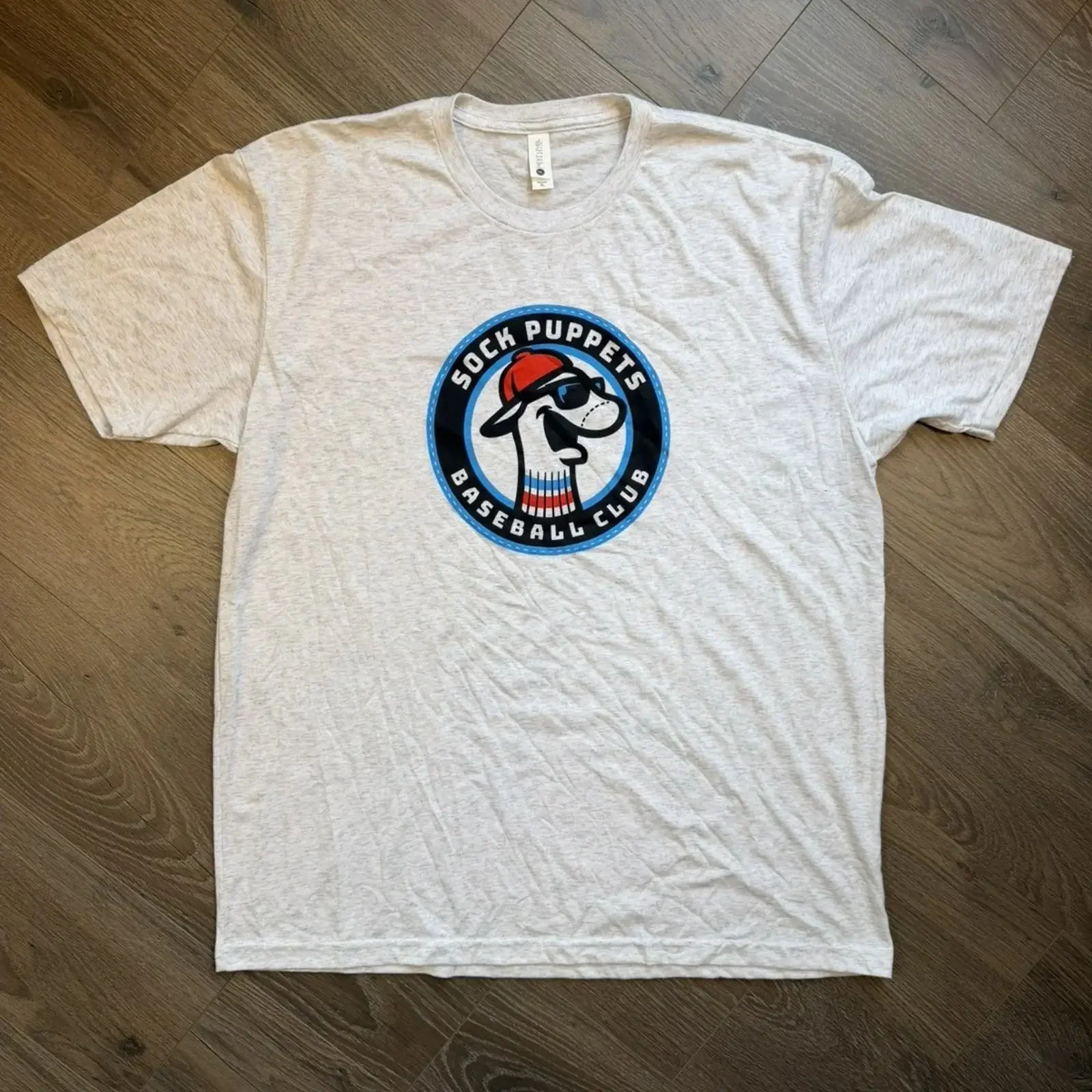 Sock Puppet Baseball Club T Shirt XL Gray Next Level Casual vintage Washed Unisex designer clothes homme Soft Stylish