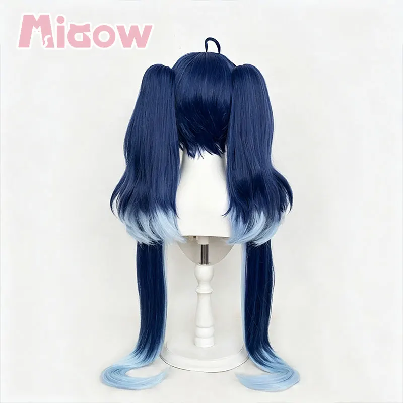 Game Wuthering Waves Iuno Cosplay Wig Miaow High Quality Simulated Double Ponytail Cosplay Wig