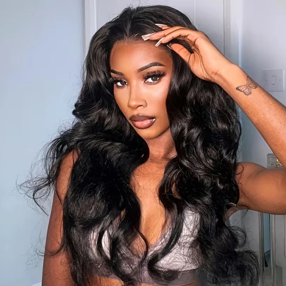9x6 Glueless Wig Human Hair Pre Plucked Pre Cut Body Wave HD Closure Wig Human Hair Pre Bleached Knots With Baby Hair 250 Densit image 7
