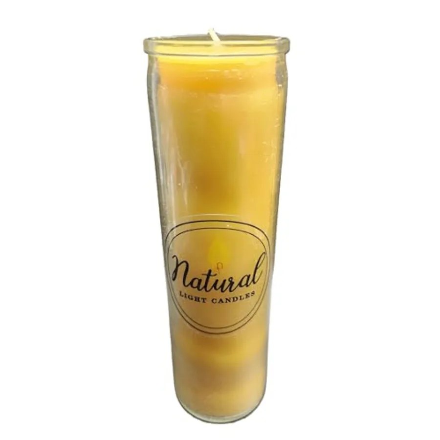 Pure Beeswax Candle Made in USA VigilYartzeit Yom Kippur Meditation Prayer Devotional Pillar in a Glass. Burns up to 00 Hours