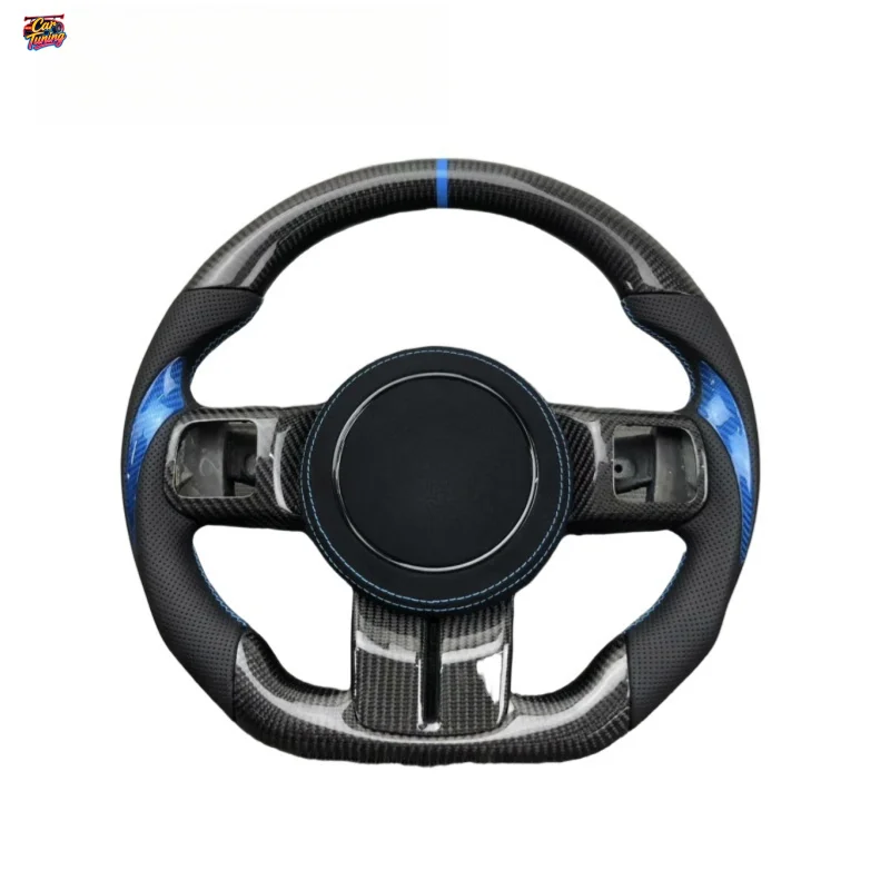 For Jeep Wrangler Gladiator Freedom Light JK JL Big Cut Compass Commander Flat Bottom Carbon Fiber Steering Wheel Without Airbag