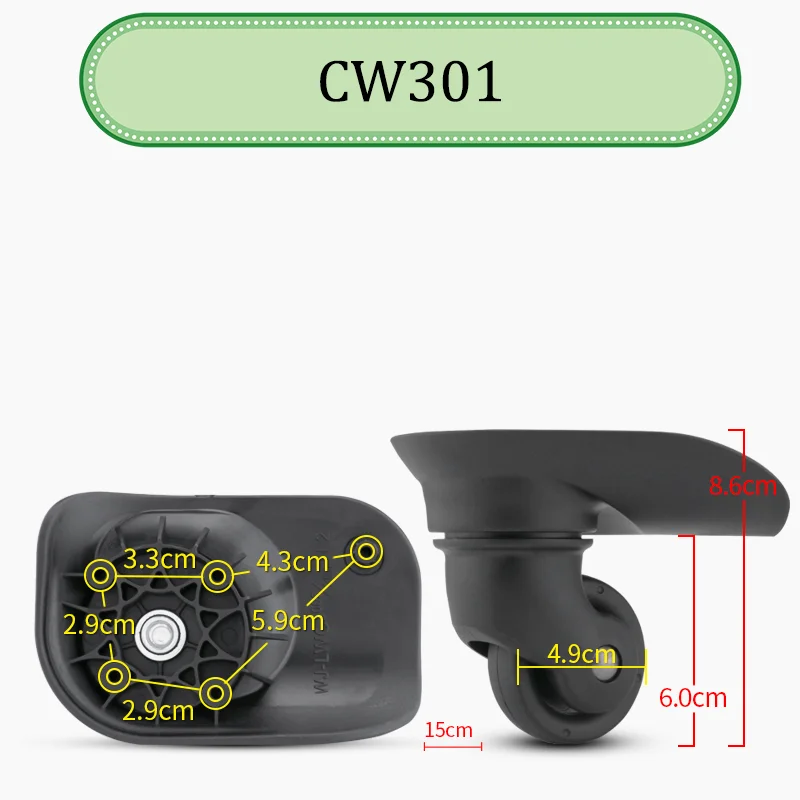 For SWISSGEAR CW301 Universal Wheel Trolley Case Wheel Replacement Luggage Pulley Sliding Casters Slient Wear-resistant Repair