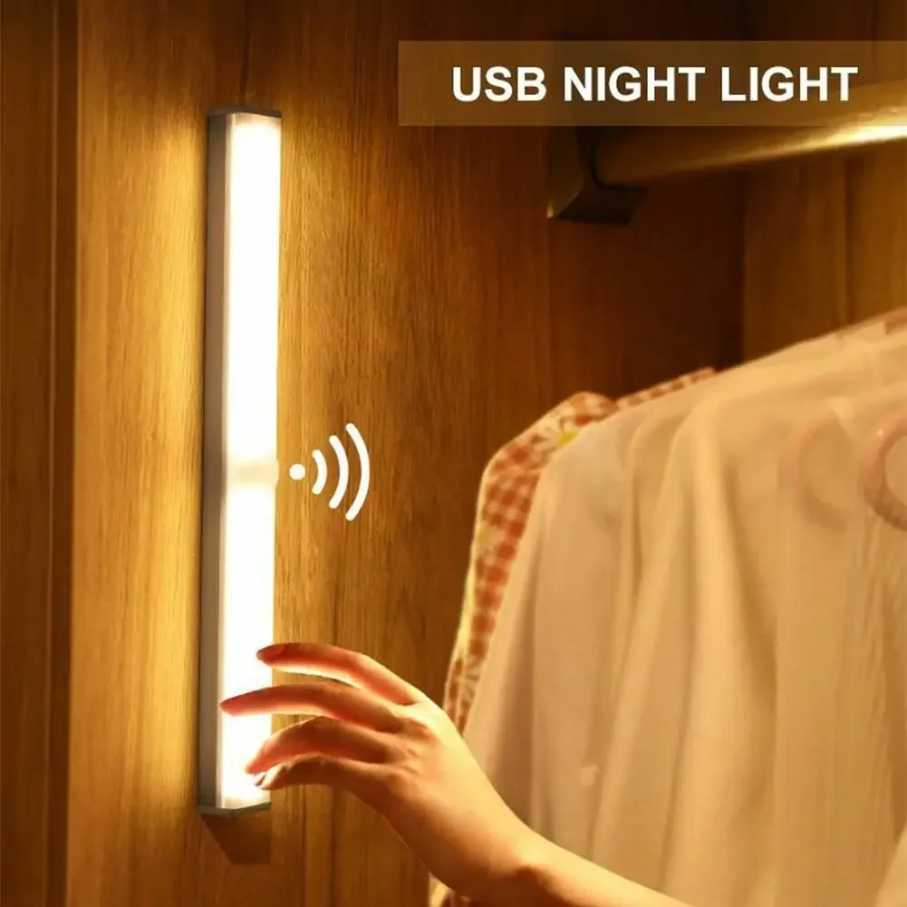 Motion Sensor Closet Light Under Cabinet Night Light with USB Charging - Magnetic Strip - Kitchen Bedroom Wall Lamp - 6 10 14 20