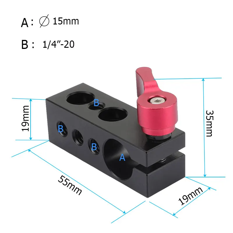 CAMVATE Standard 15mm Single Rod Clamp Adapter With 1/4\