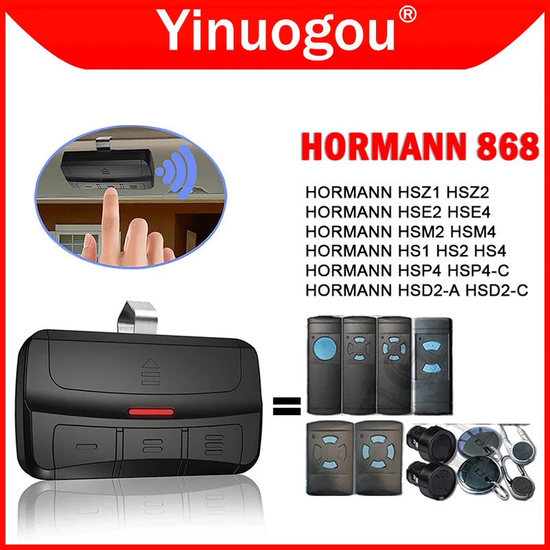 100% Clone HORMANN HSM2 HSM4 HSE2 HSE4 HS1 HS2 HS4 HSZ1 HSZ2 HSP4 HSD2 Garage Door Remote Control Duplicator Transmitter 868MHz