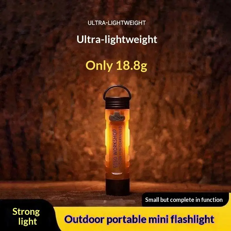 @*Pocket Mini Flashlight 2nd Version Strong Light Long Endurance Clip-on Key Lamp Portable for Night Running Hiking Use