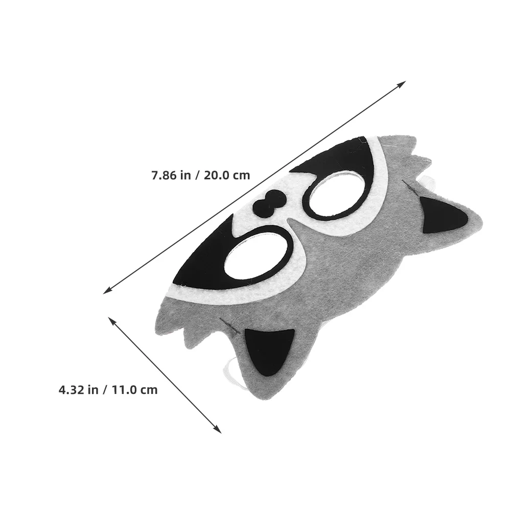 10Pcs Cartoon Animal Masks Felt Raccoon Half Face Masks Jungle Themed Birthday Party Cosplay Eye Covers Costume Party Supplies