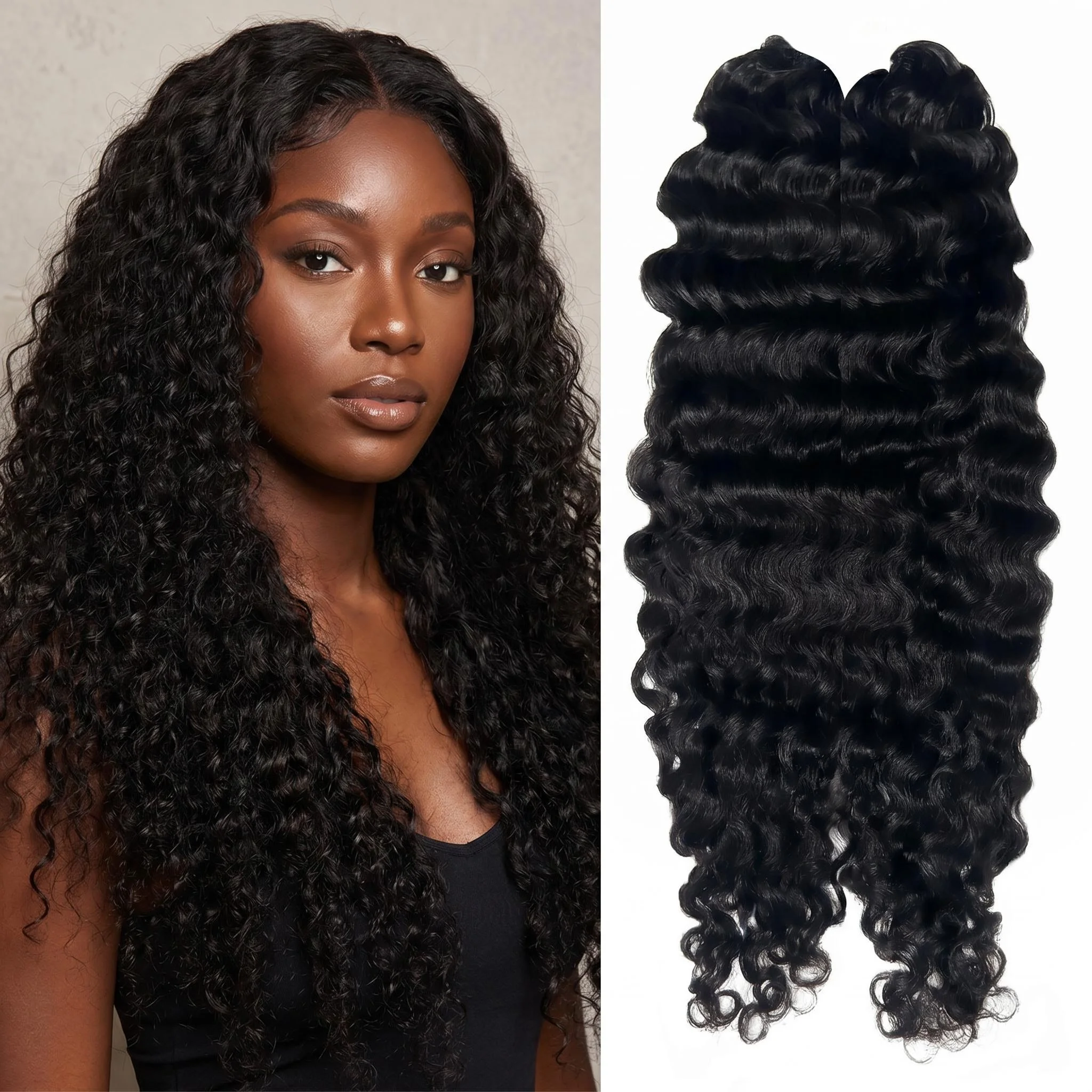흑인 여성용 워터 웨이브 인모 크로셰 헤어, 프렌치 컬 - Hair Care Color 리뷰 및 가격