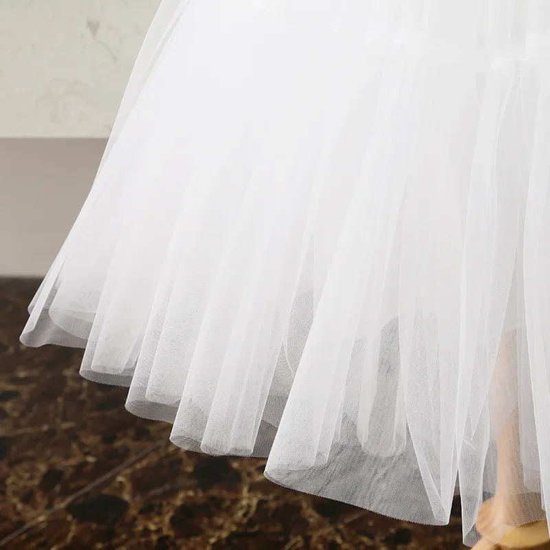 Rok dalam Cosplay Lolita baru dalam stok rok Dalaman pengantin wanita Crinoline hitam putih