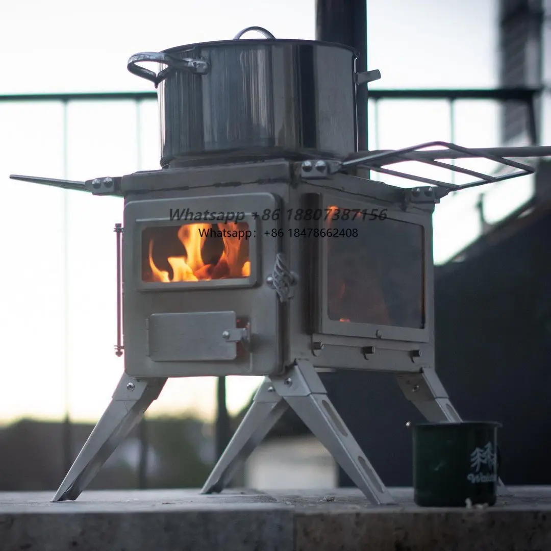 

Portable Stainless Steel Outdoor Tent Stove & Firewood Kitchen for Campground Cooking Heating and Outdoor Survival Wood Stove