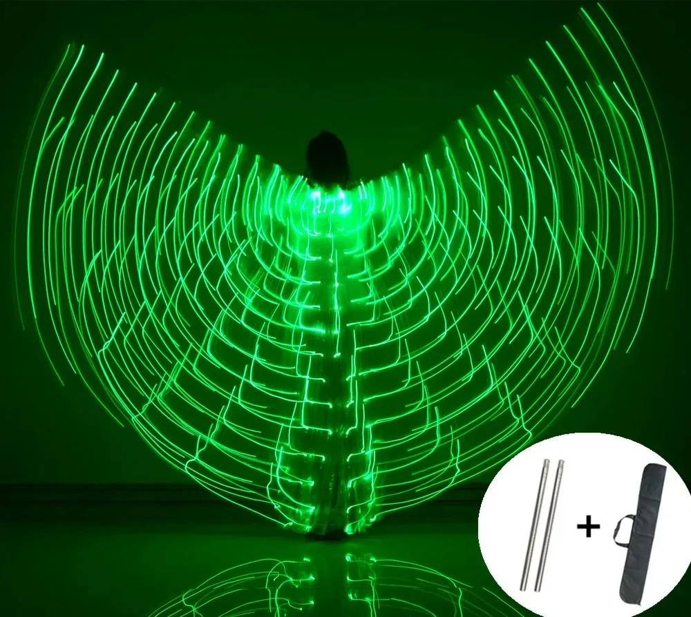 LED leuchtend weiß grün blau Licht erwachsene Kinder Kind Tänzer Schmetterling Isis Flügel Bauchtanz Party Halloween Kostüm Requisiten