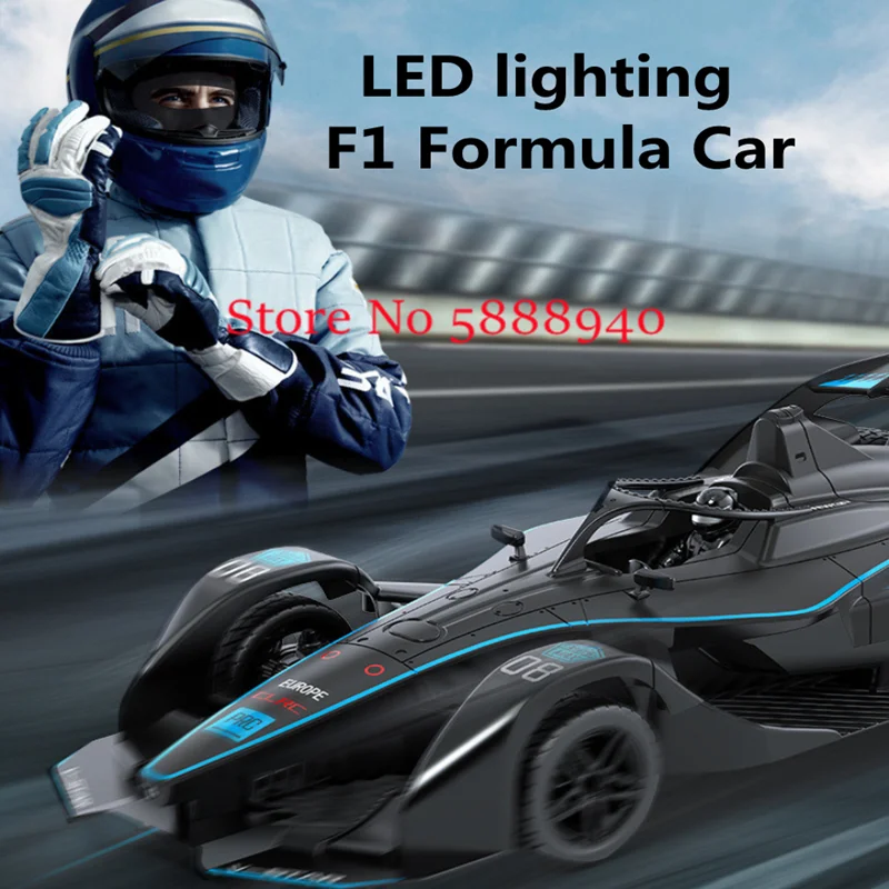 1/10 Large F1 Formula High Speed Remote Control Car Toy 51CM LED Lighting Turn Adjust Drift Sports Racing RC Car Model Kids Gift