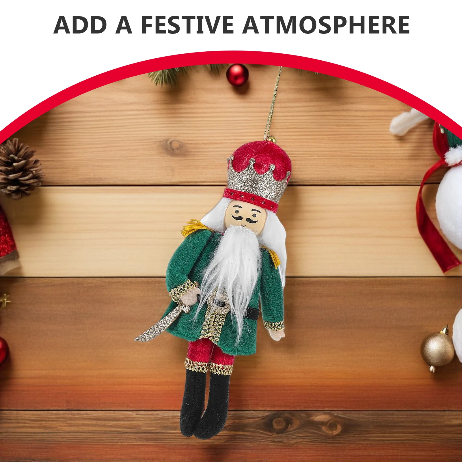 

Nutcracker Soldier Fabric Ornament Stuffed Christmas King Hanging Decoration Holiday Tree Decor Xmas Party Supplies