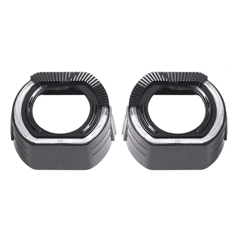 SANVI 2.5 Inch 3 Inch Black Shrouds Cover LED Angel Eyes for Koito Q5 Hella Bixenon Hid Projector Lens Shell Car Headlight