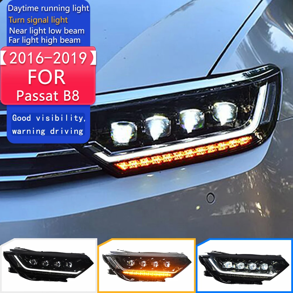 

Head Lamp for Passat B8 Europe LED Headlight 2016-2019 Headlights Passat B8 DRL Turn Signal High Beam Crystal lamp Projector