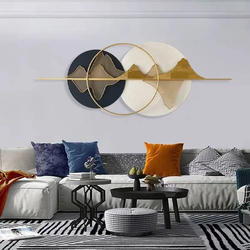 

Chinese light luxury wall decoration living room pendant wrought iron sofa TV background wall hanging bedroom wall decoration