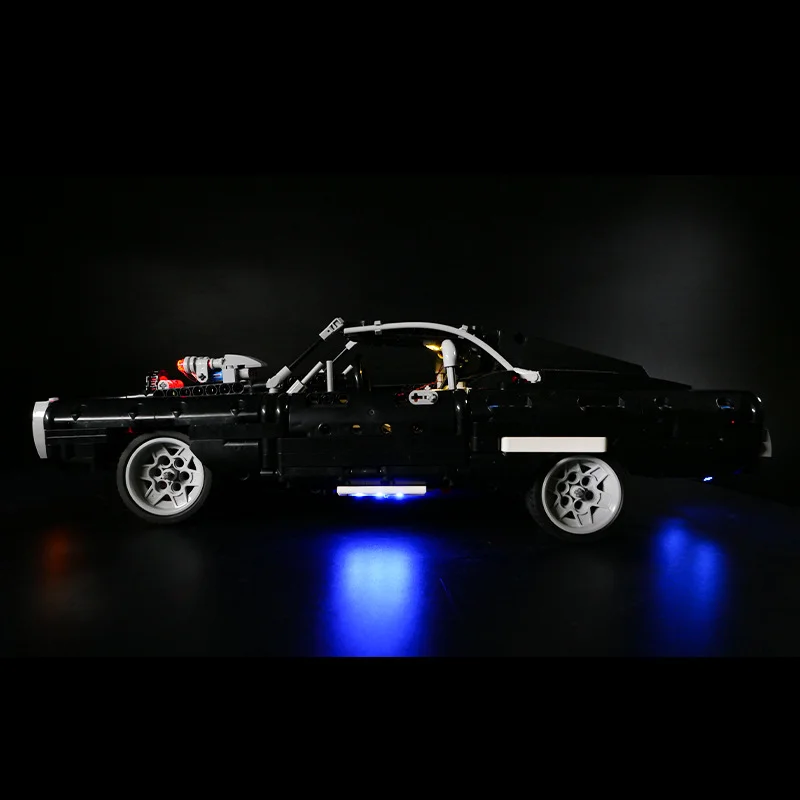 Zestaw świetlny LED DIY do modelu samochodu typu muscle car, sterowany pilotem, LED do ekspozycji 42111 Racing Heritage (tylko światła)