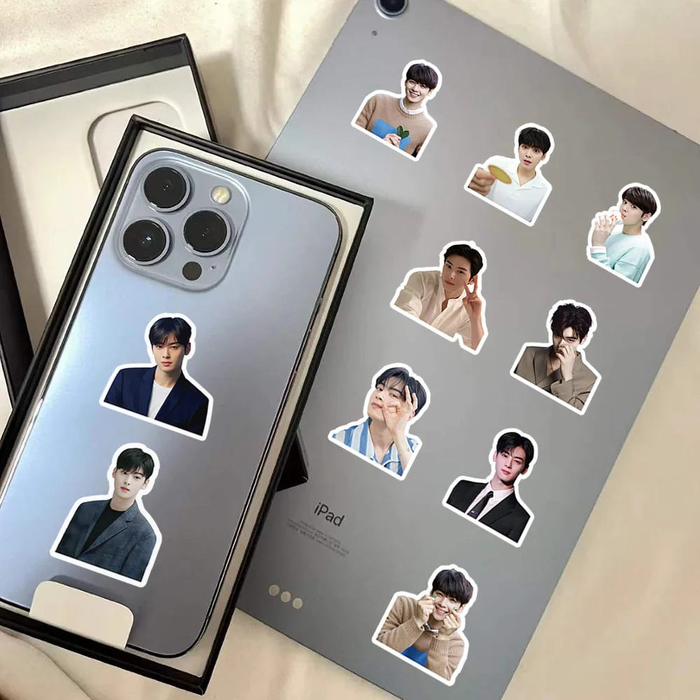 63PCS Cha EunWoo mobile phone case computer decorative hand account DIY stickers